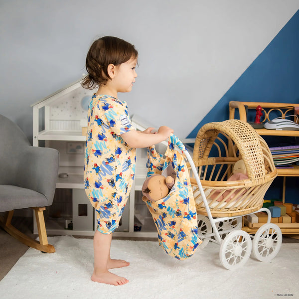 Monarch Store Bamboo Romper (Bootysuit) V3.0 SHORT SLEEVED : Paddington Marmalade